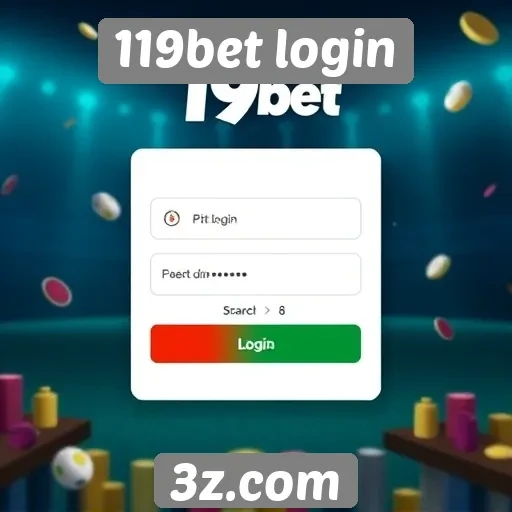Avaliação da interface do 119bet para login