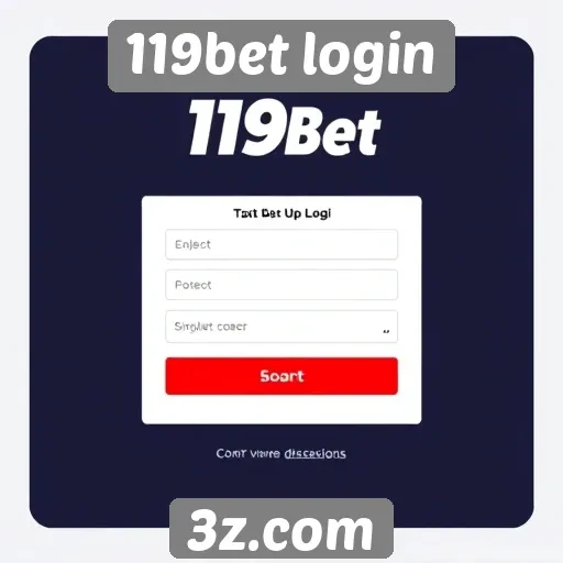 Interface do usuário do 119bet login